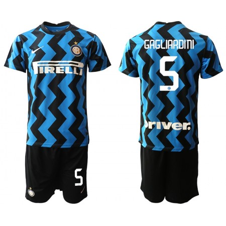 Billiga Fotbollströjor Inter Milan Roberto Gagliardini 5 Barn Hemma tröja 2020/21 Kortärmad